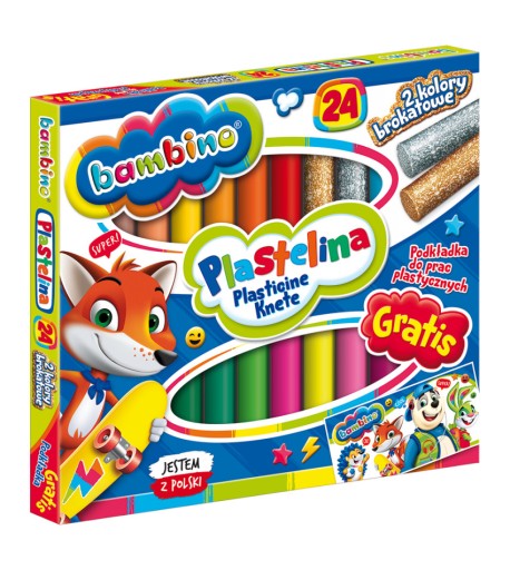 Bambino plastelína 24 farieb + podložka
