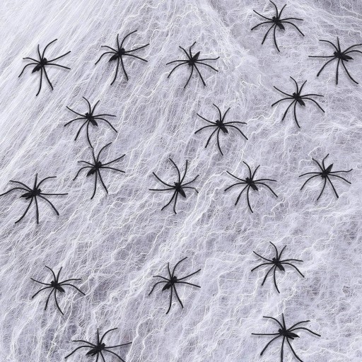 UMELÝ PAVÚČIK PRE HALLOWEEN 60G PLUS 60 PAVÚKOV V SÚPRAVE CCA 15m2