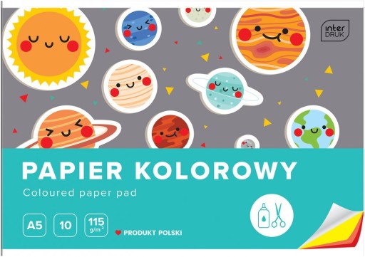 Zápisník farebných papierov A5 10ks 115g Výrezy x5