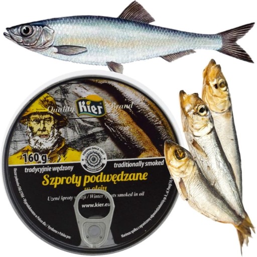 Poľské údené šproty v rastlinnom oleji Sprattus 0,16 kg 160 g KIER