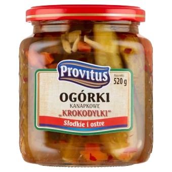 Provitus Krokodylki Sendvičové uhorky, 520g