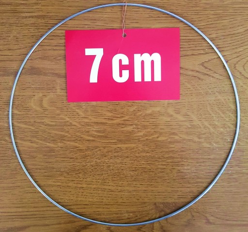 STRIEBORNÝ prsteň/ráfik na lapače snov a makramé 7 cm