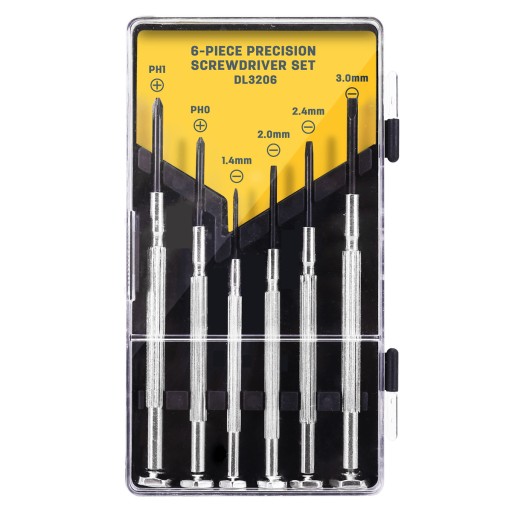 Sada presných skrutkovačov, krížový skrutkovač, plochý skrutkovač, 6x mini skrutkovač