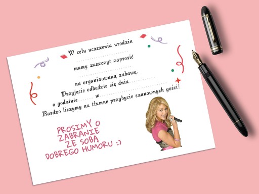POZVÁNKA DIEŤAŤA HANNAH MONTANA + OBÁLKA ZDARMA