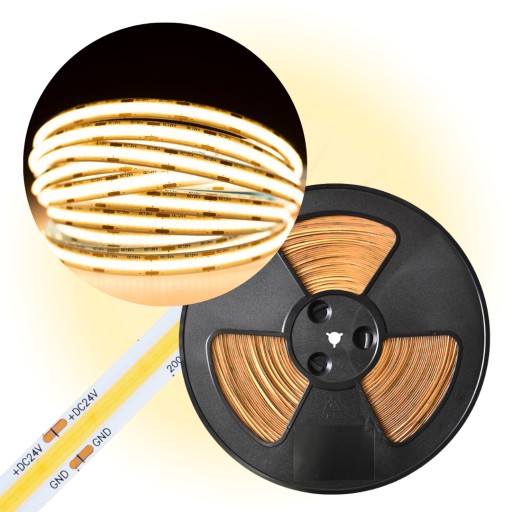 COB LED PÁS 480/m 3000K Teplý 24V DC 11W/m 1m IP20 SUPER VÝKONNÝ NEON 8MM