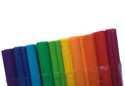 Krimpovaný hodvábny papier Sada 10 farieb 200 cm x 50 cm
