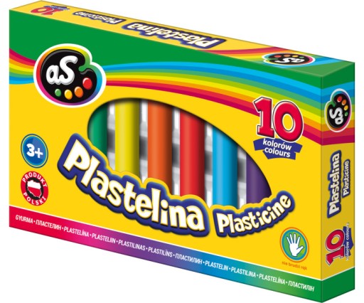 Plastelína 10 farieb, AS