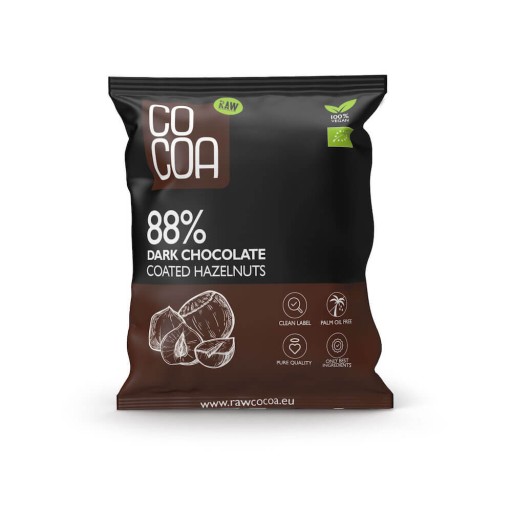 LÍSKOVÉ ORIEŠKY V HORKEJ ČOKOLÁDE 88% BIO 70 g - KAKA