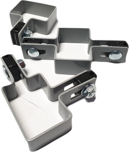 Prechodová medzisvorka, sivá RAL 7040, pre stĺpik 60x40 priemer panelu 5 mm