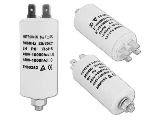 Kondenzátor 8uF 450V ŠTARTOVACÍ MAX-500V