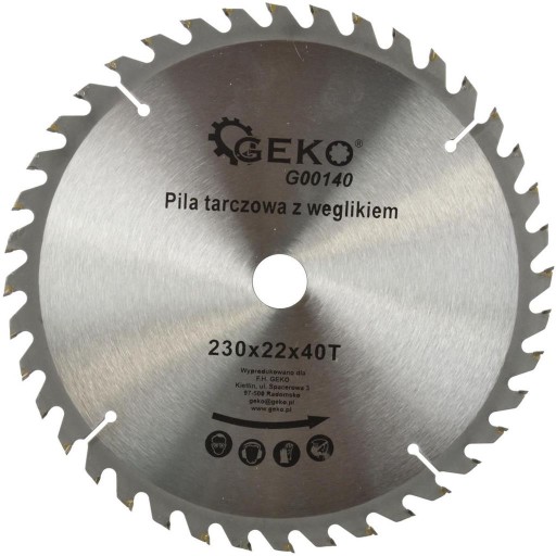 Kotúč na rezanie dreva 230x22x40T Zębów Geko
