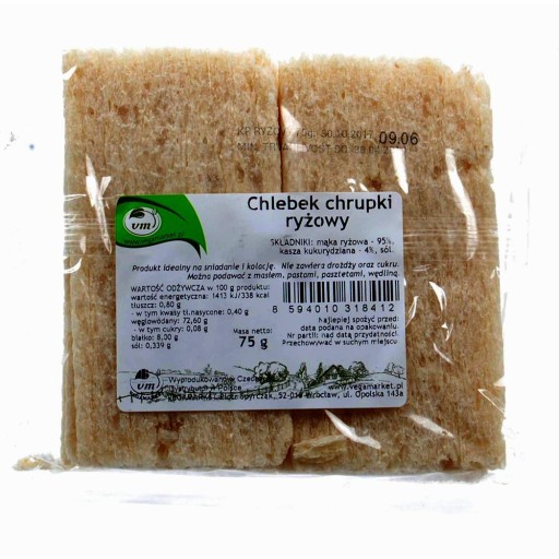 Chrumkavý ryžový chlieb 75g – prírodný