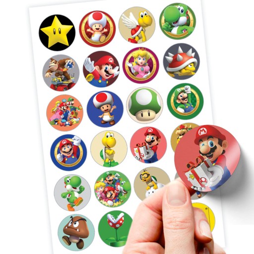 ZNAČKOVÉ NÁLEPKY SUPER MARIO BROS SUPER KVALITA 24S