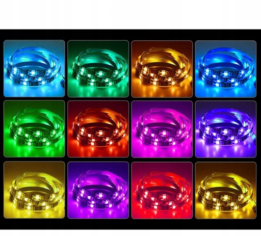 FAREBNÝ LED TV PÚH USB RGB LED PODSVIETENIE 3M 5V + LED DIAĽKOVÉ OVLÁDANIE