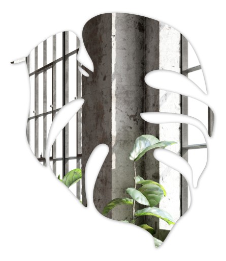Akrylátové ZRKADLO monstera list 20x23 LZ-103