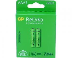 2x AAA R03 850mAh NiMH 1,2V batéria GP ReCyko+