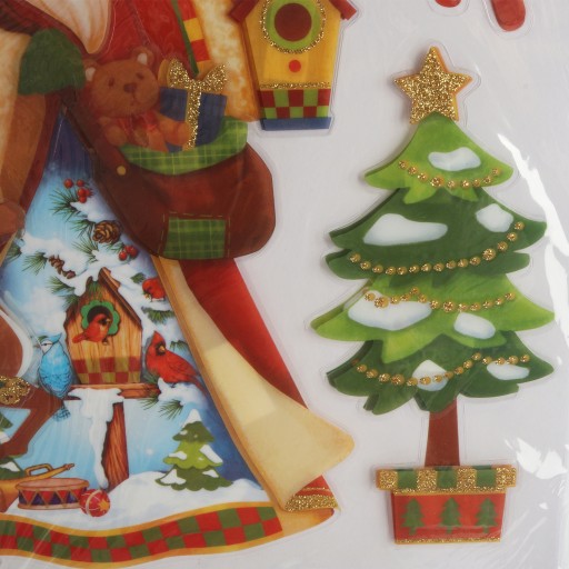 SAMOLEPIACE NÁLEPKY NA OKNO SANTA S DARČEKY 50 CM OZDOBA OZDOBY