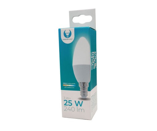 LED žiarovka E14 3W C37 240lm teplá biela sviečka