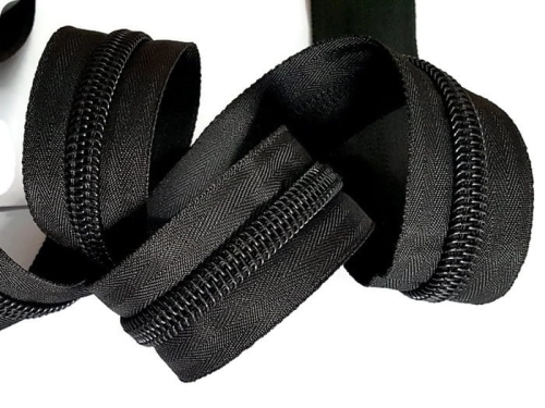 Zips páska Zips 5mm ČIERNA - 1mb + 2 Zipsy