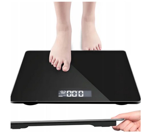 KÚPEĽŇOVÁ VÁHA LCD DISPLEJ MERANIE HMOTNOSTI TEPLOTA ČIERNA MAX 180KG