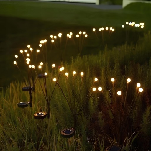 SLNEČNÁ LAMPA, 6xLED, guličky, teplá biela, 70 cm, NÁDHERNÁ