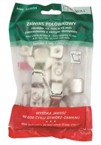 Nábytkový pánt Sevroll polovičný, sada 2 ks.