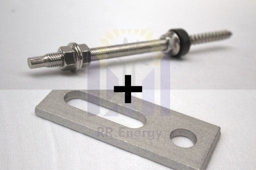Dvojzávit A2 M10x200 nerez + adaptér 80x30x5