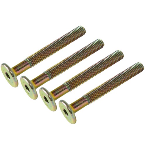 10x metrická skrutka M6 x 50 mm žlto pozinkovaná, valcová hlava, nábytková skrutka