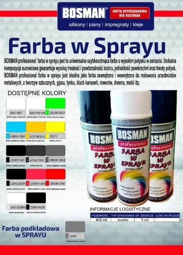 BOSMAN základná farba v spreji 400ml - šedá