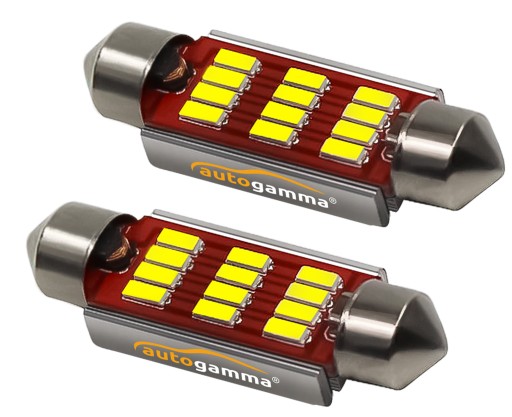 C5W LED žiarovka 39mm 5w 12 SMD 4014 Canbus Stabilizátor Sada 2 ks.