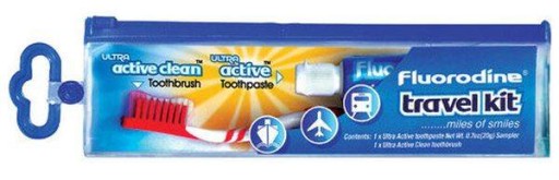 Fluorodine Travel Kit Súprava zubnej kefky Zubná pasta 15m