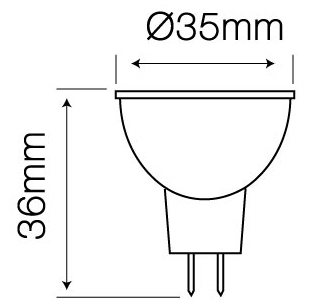 LED žiarovka MR11 GU4 3W 12V 35mm 2700K KERAM.