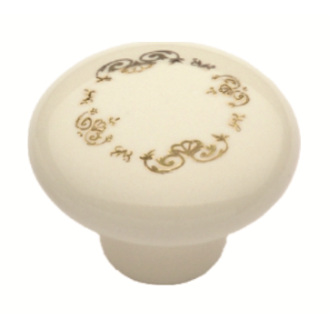 Nábytková kľučka GAMET GP21, mliečny porcelán, vzor 3