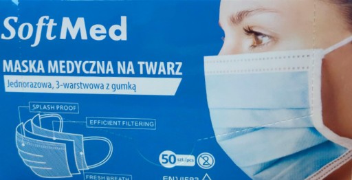 Lekárska maska typ II 50 ks. modrá s gumičkou