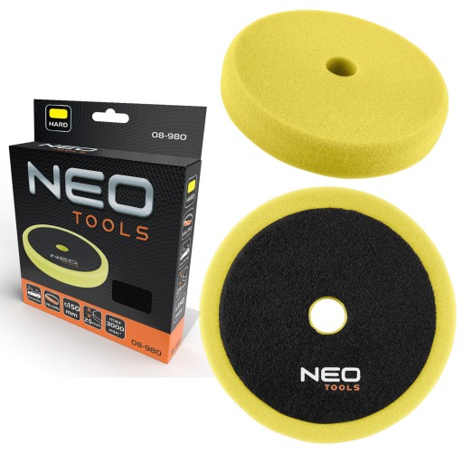 NEO TOOLS LEŠTIACA PODLOŽKA 150 X 150 MM X 25 MM TVRDÁ HUBKA ŽLTÁ 08-980