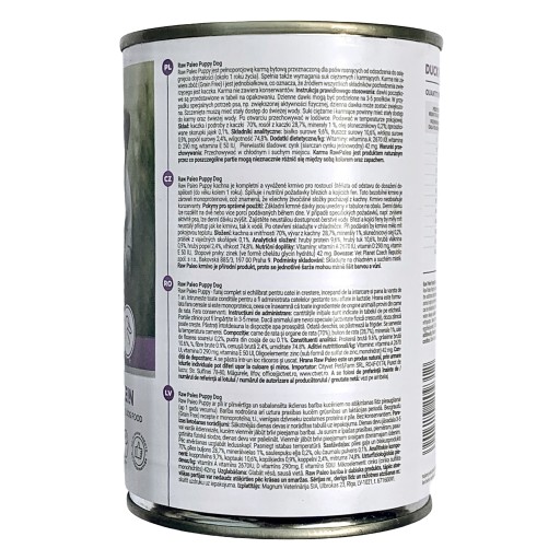 RAW PALEO PUPPY Mono Mokré krmivo pre šteniatka Kačica 400g