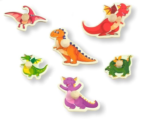 Dinosaurus puzzle dinosaurus drevené puzzle 10ks