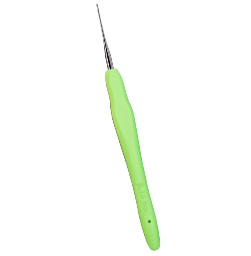 Kovový Háčik na háčkovanie s ergonomickou rukoväťou 0,75 mm