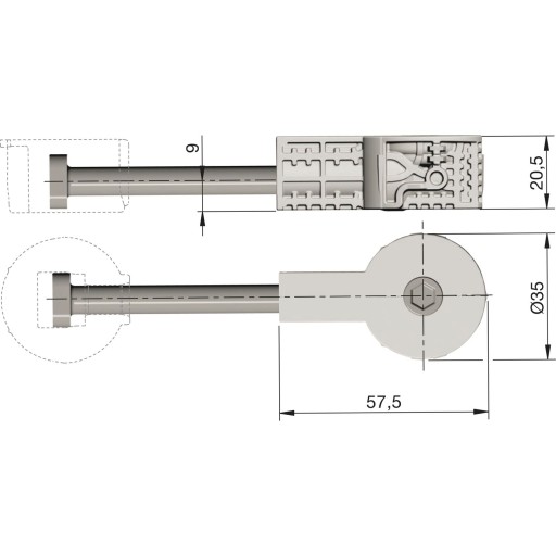 KONEKTOR NA PRIPOJENIE VRCHNEJ SKRUTKY L-100 8x100