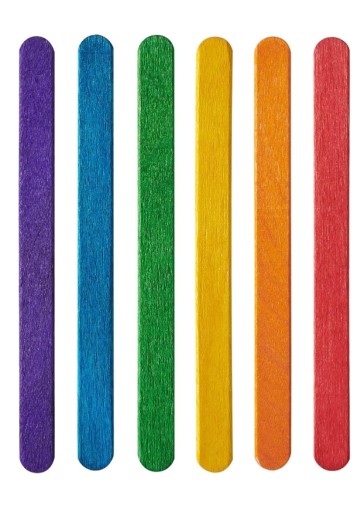 FAREBNÉ TYČINKY NA ZMRZLINU drevené 11,4 cm x 0,9 cm x 0,2 cm 50 KS
