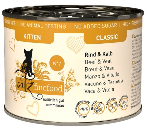 Catz Finefood Classic Kitten N.07 Hovädzia a teľacia konzerva 200g