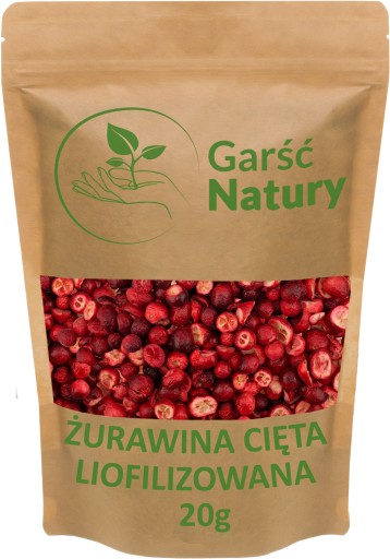 BRUSNICE SUŠENÉ MRAZOM, REZANÉ 20 g, sušené, prírodné, BEZ CUKRU, 0,02 kg