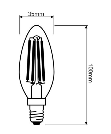 LED SVIEČKOVÁ žiarovka E14 4W 40W 2700K OSRAM FILAMENT