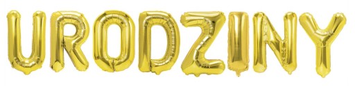 Fóliové balóny s nápisom BIRTHDAY v zlatej farbe