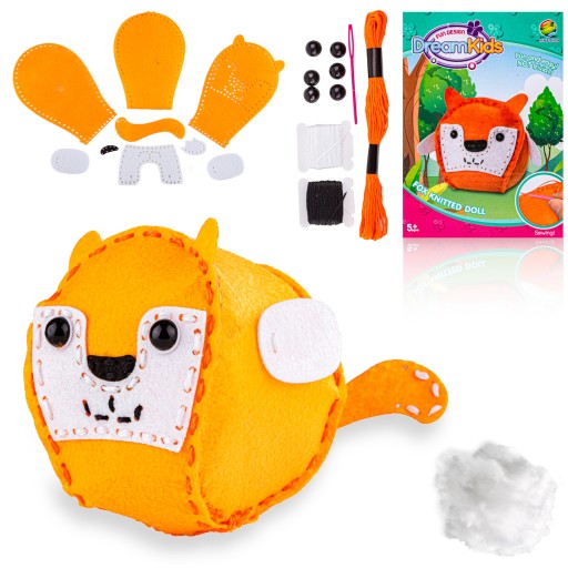 Súprava na šitie MASCOT Vyšívaný vankúš LESNÉ ZVIERATÁ FOX DIY