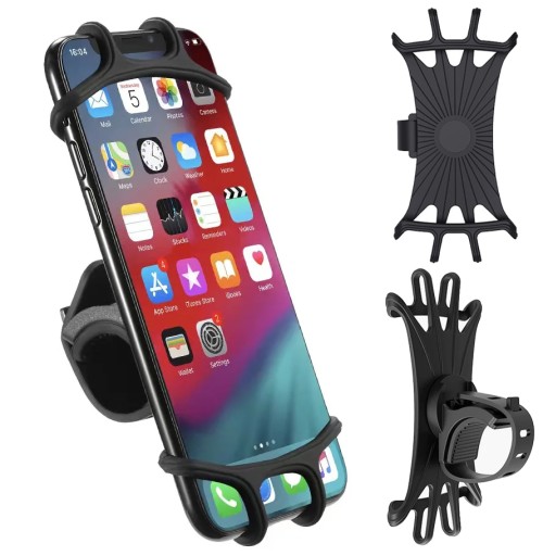 SILNÝ GUMOVÝ DRŽIAK NA BICYKEL PRE SMARTFÓN OTOČNÝ MOTOR O 360°