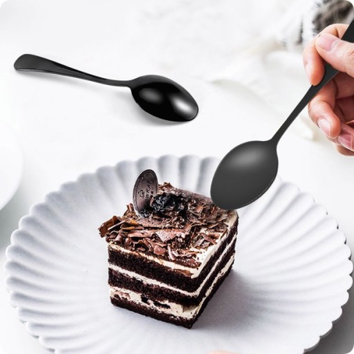 Plastové LYŽIČKY CUTLERY black finger food 50 ks