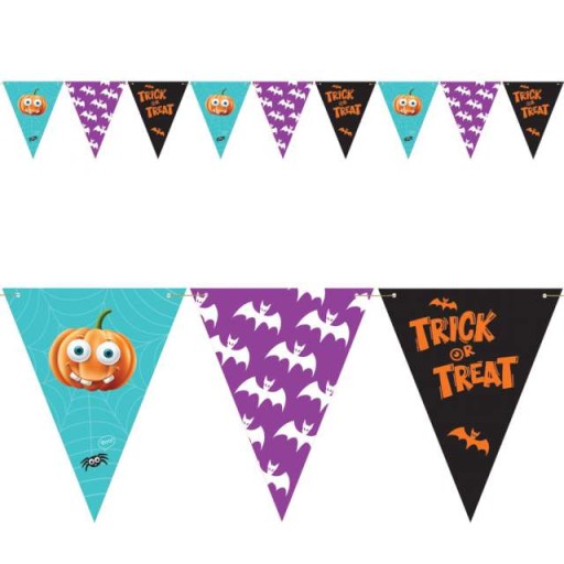 Papierové vlajky GIRLAND BOO HALLOWEEN tekvica