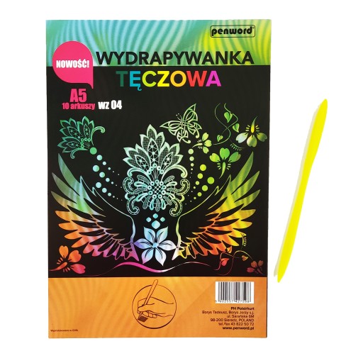 RAINBOW Scratch Board A5 MULTICOLOR WZ-04 10 listov