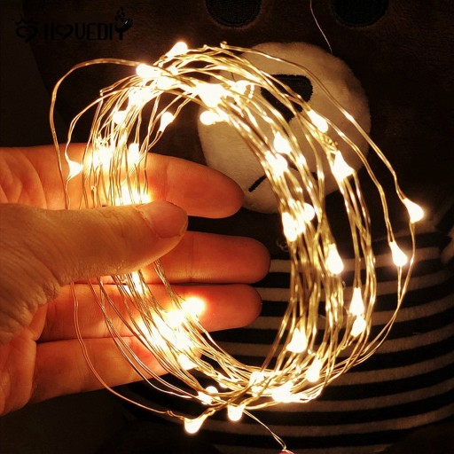 100 LED DRÔTOVÝCH SVIETIDIEL, NA BATÉRIU, TEPLÉ BIELE